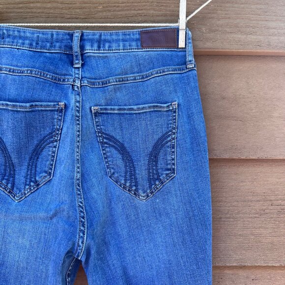 Hollister Curvy Ultra High-Rise Super Skinny Womens Ripped Blue Jeans W28 L30 Si - Picture 10 of 12